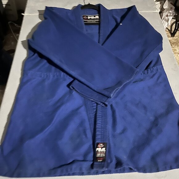 Fuji GI Gear Kimono Size 4 Unisex – Martial Arts Training Gi Blue White Heavy Du - Picture 7 of 15